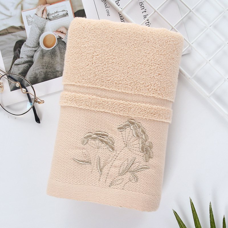 Gaoyang County Cotton Towel New Jacquard Pure Cotton Embroidery Lotus Pattern Household Thickened Xinjiang Cotton Towel_voghion.com