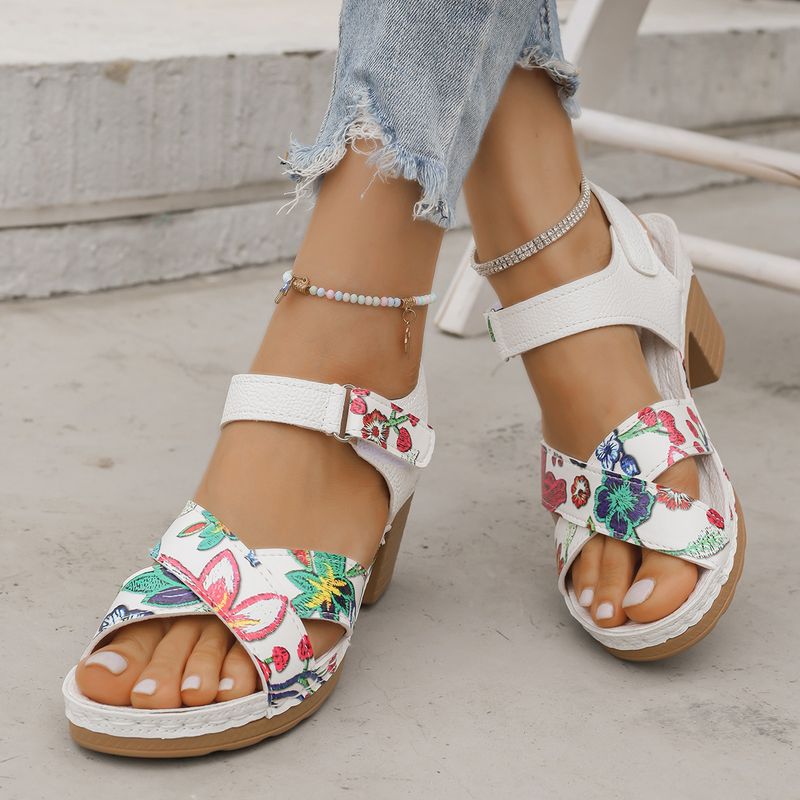 High Heeled Women's Sandals Summer New Open Toe Casual Retro Fish Mouth Sandals_voghion.com