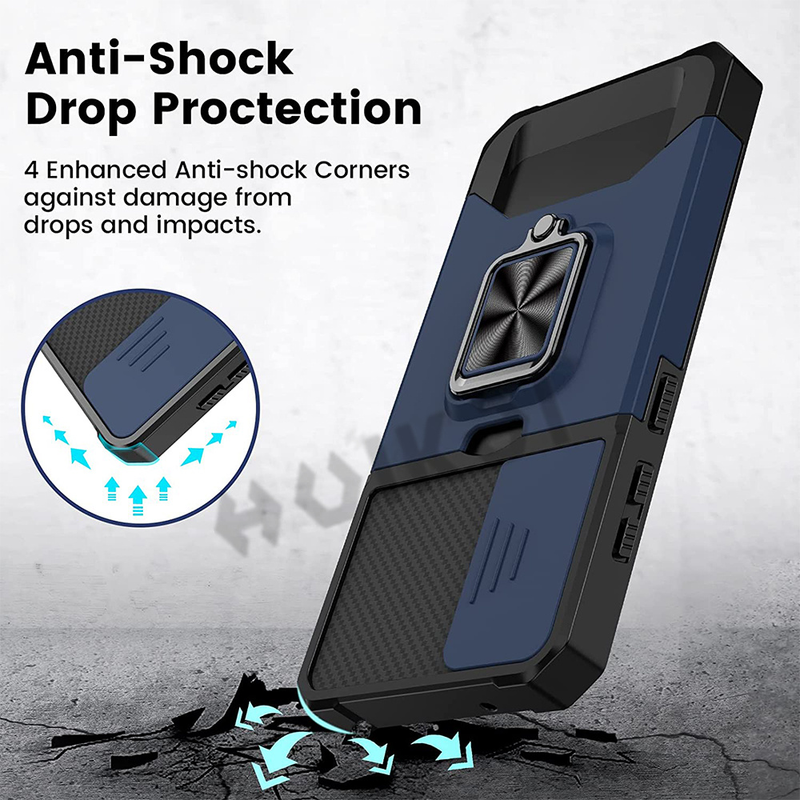 Card Holder Slot Military Wallet Case for Samsung Galaxy S21 FE S22 Note 20 Ultra A72 A52 A32 Slide Camera Grade Protect_voghion.com