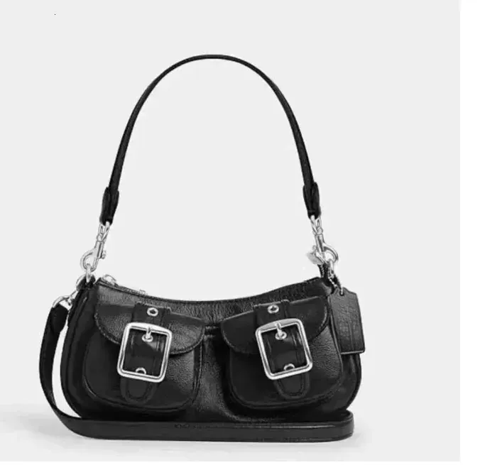 Borsa a tracolla Ashton, autentica, da cowboy, con tracolla singola, in pelle e tela, da donna e da uomo, con chiusura a cerniera, due tasche, piccola_voghion.com