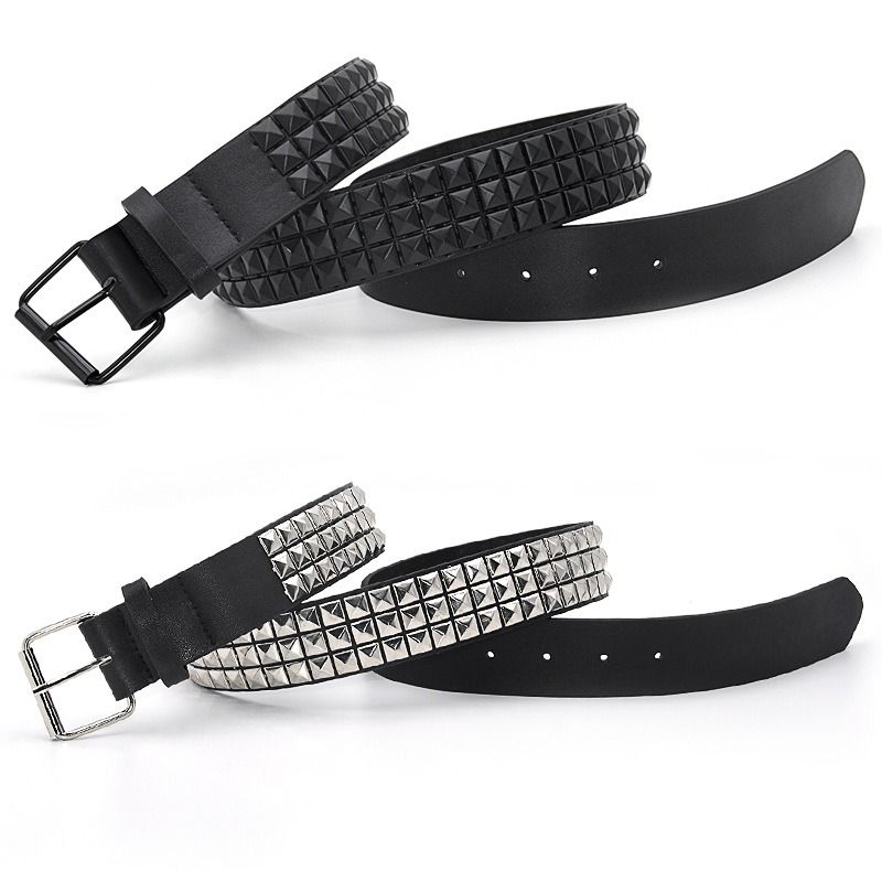 HOT Fashion Rivet Men&Women's Studded Belt Punk Rock With Pin Buckle Waistband_voghion.com