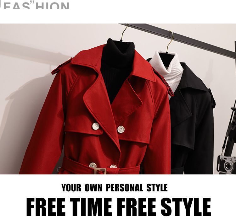 Trench da donna con cintura - Cappotto lungo oversize dalla vestibilità slim, elegante e giovanile, taglie forti, da ufficio e casual_voghion.com