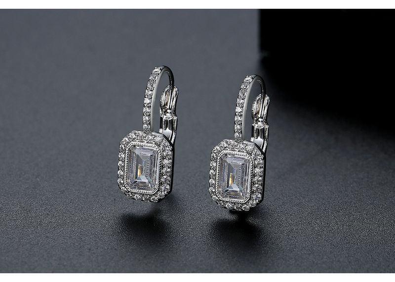 Orecchini geometrici con zirconi da donna, orecchini a polsino retrò placcati in rame, orecchini alla moda_voghion.com