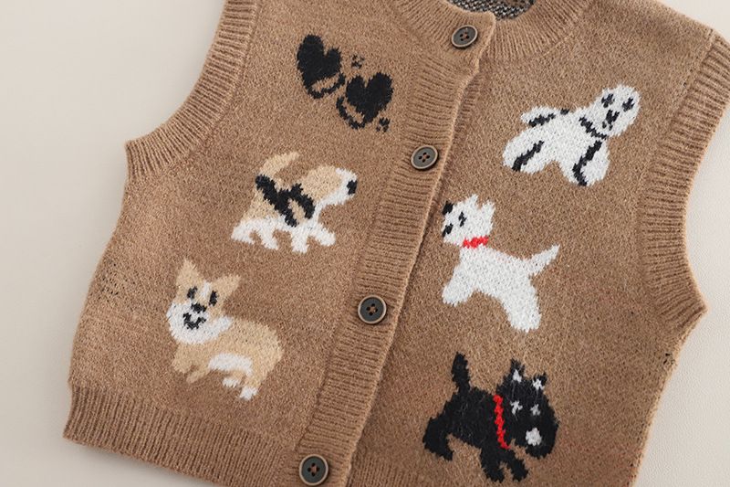 Wu Xiao Qi Children's Clothing 2025 Spring Autumn New Collection 0-4 Year Old Boys And Girls Full Print Dog Shirt_voghion.com