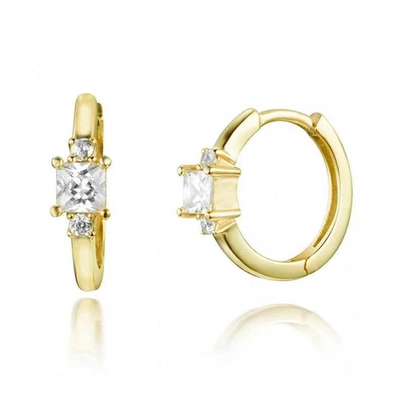 Gioielli da donna in argento S925 con zirconi semplici, orecchini popolari quadrati, orecchini versatili alla moda, orecchini da festa_voghion.com