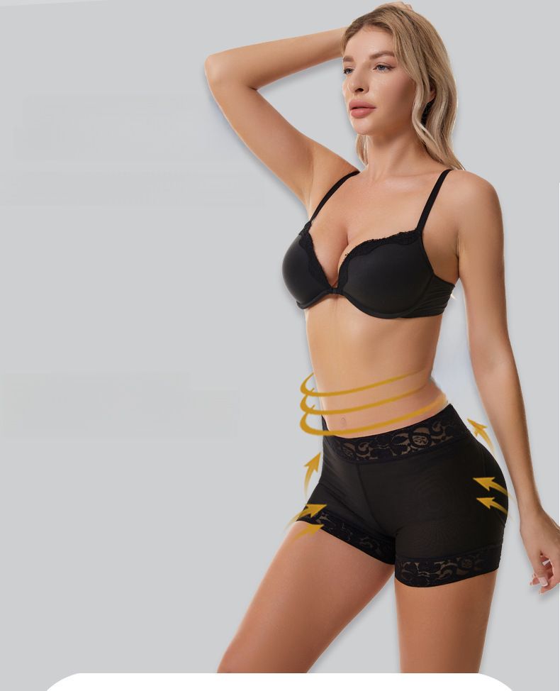 Heupliftende broek dames onderkant heupliftende heupliftende billen ondergoed body shaping boxer buikcontractie broek met plug pad 6212_voghion.com