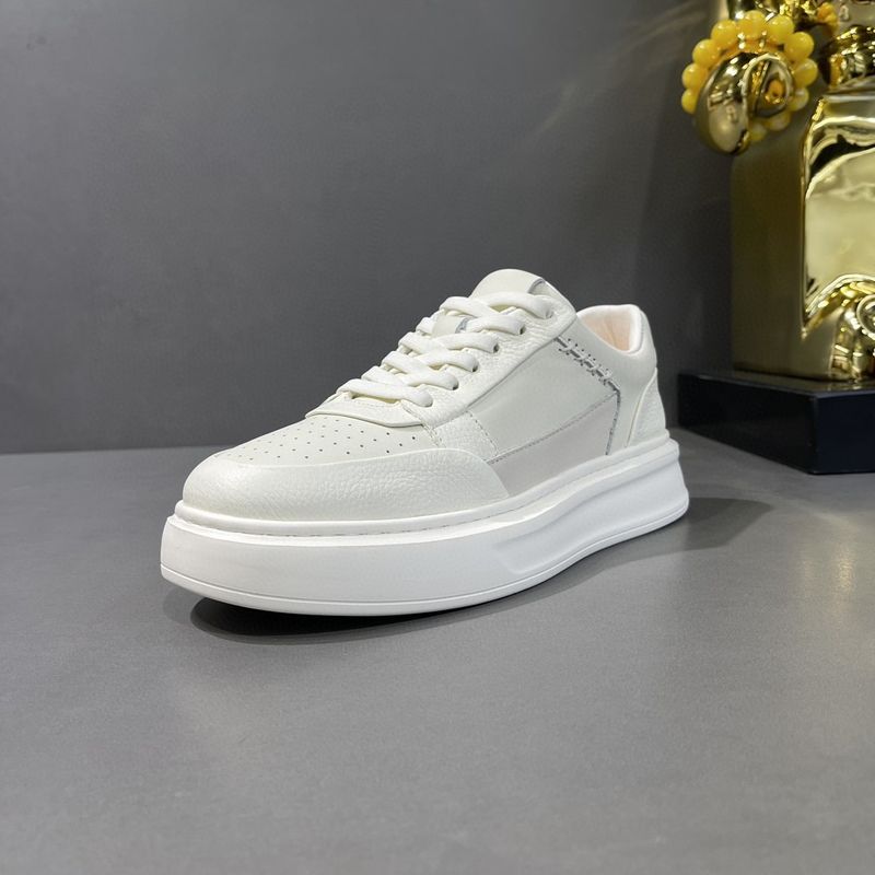 2025 Spring Light Luxury Fashion Leather Thick Soled Casual Trendy Versatile Sports Men's Board Shoes_voghion.com