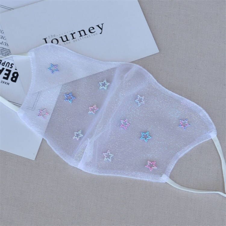 New Summer Tulle Mask Star Mask_voghion.com