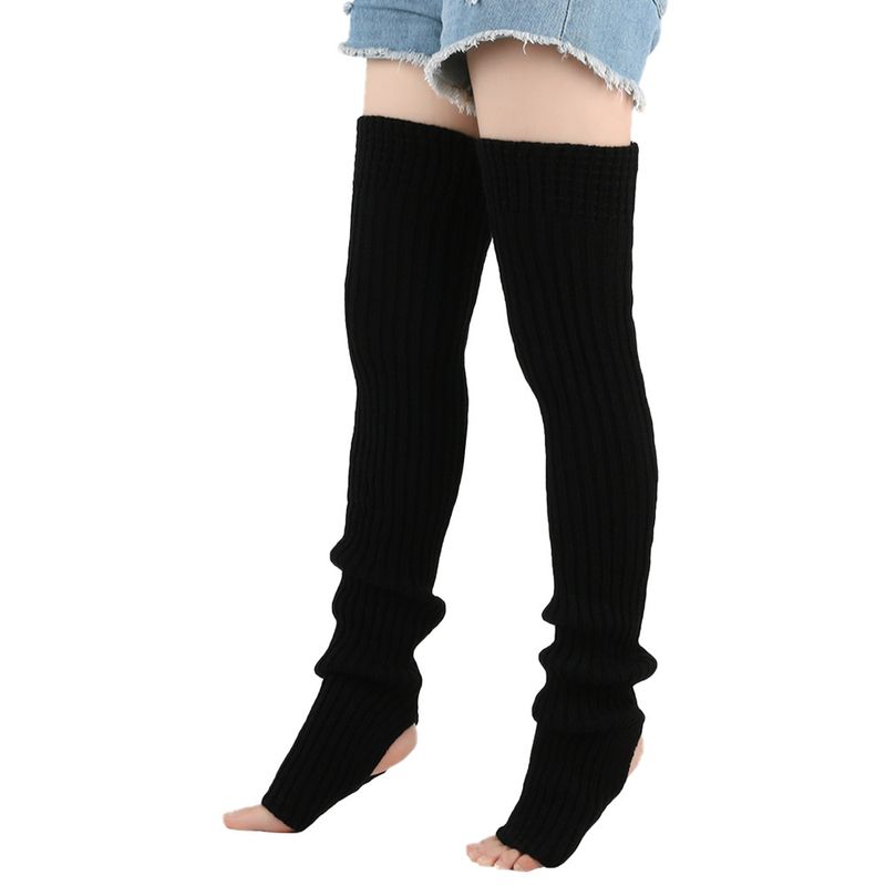 Unisex Verlängerte Woll-Beinstulpen (80 cm) Damen-Florsocken, gestrickte Woll-Beinstulpen, Ballett-Yoga-Fußwärmer_voghion.com