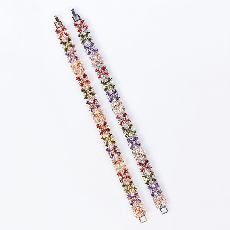 Luxurious Hip-Hop Fashion Temperament Cuban Chain Full Diamond Gold-Plated Zircon Women's Bracelet Ins Jewelry_voghion.com