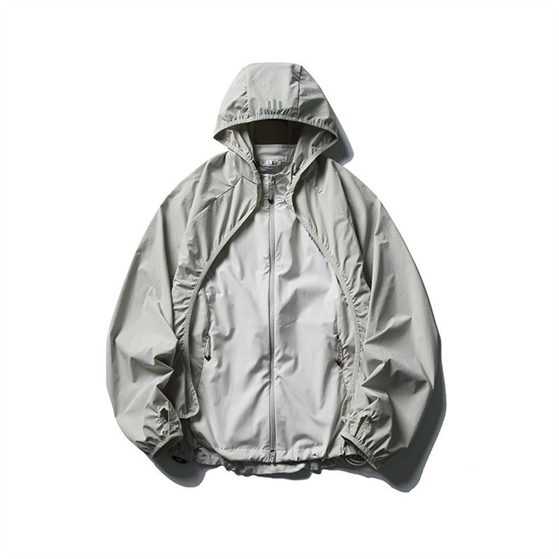 Giacca da trekking per uomo, set 3 in 1 staccabile in due pezzi, design riflettente, giacca a vento leggera con cappuccio_voghion.com