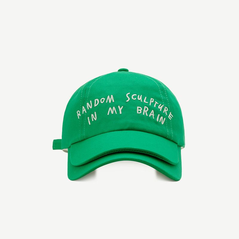 Korean style casual versatile double brim letter duckbill sweet fashionable baseball cap, embroidered simple and trendy_voghion.com