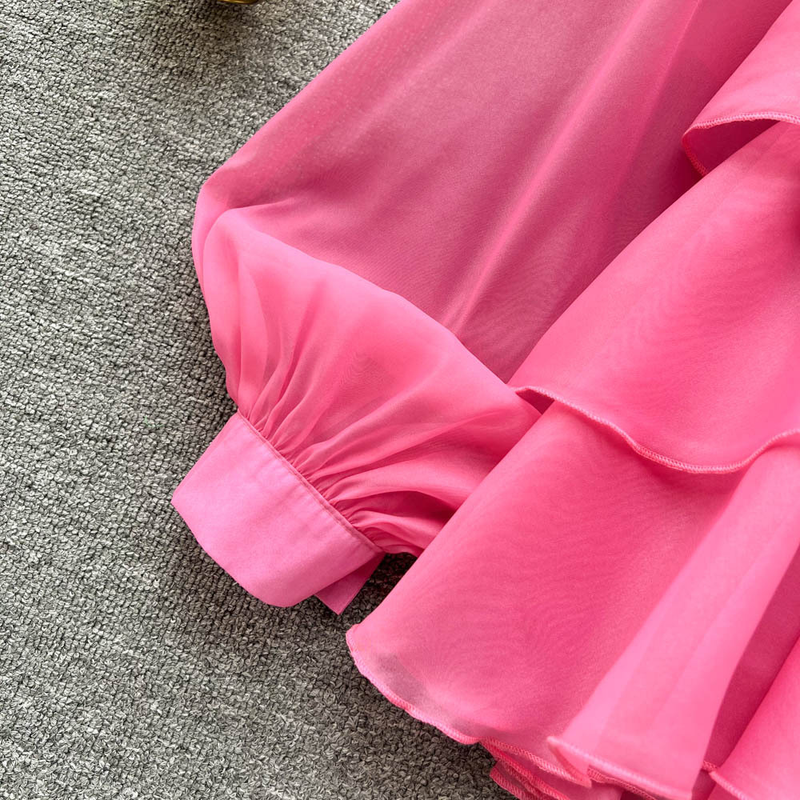 Women's Clothing Light luxury and high end tops for women spring new style French niche elegant temperament sweet long sleeved chiffon shirt_voghion.com