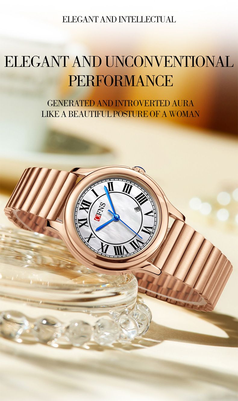 Women's Watch Retro Scale Light Luxury Women's Watch Round Waterproof Calendar Quartz Watch_voghion.com