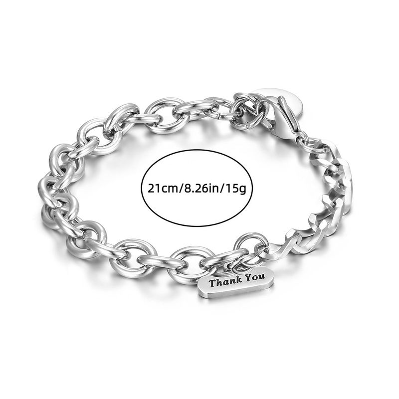Bracciale IMI splicing combinato uomo e donna neutro retrò street style catena cubana gioielli in acciaio al titanio_voghion.com