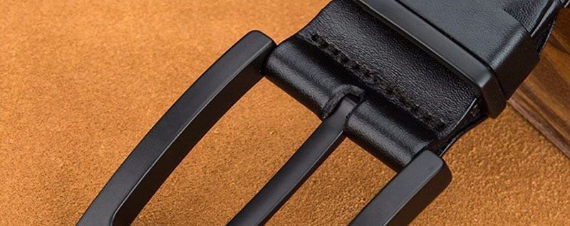 VARME menns toppkvalitets nye design massivt kuskinn menn ku ekte skinn kuskinn svart nålespenne metallbelter jeans_voghion.com