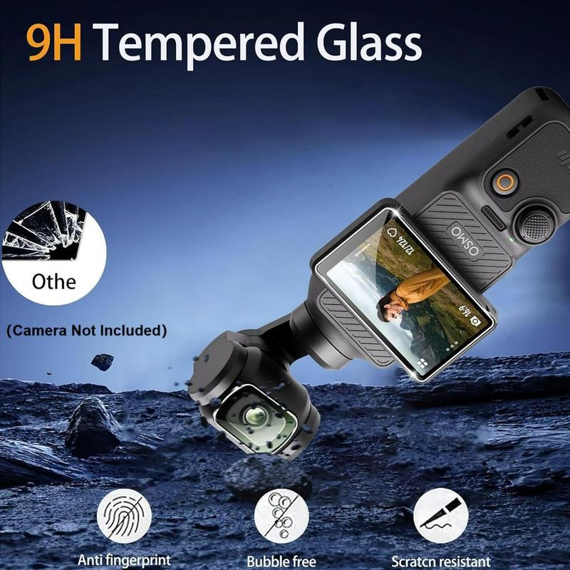 Protector de pantalla para DJI Osmo Pocket 3 Creator Combo, película de vidrio templado HD de dureza 9H, protector de pantalla LCD + protector de lente (paquete de 2)_voghion.com