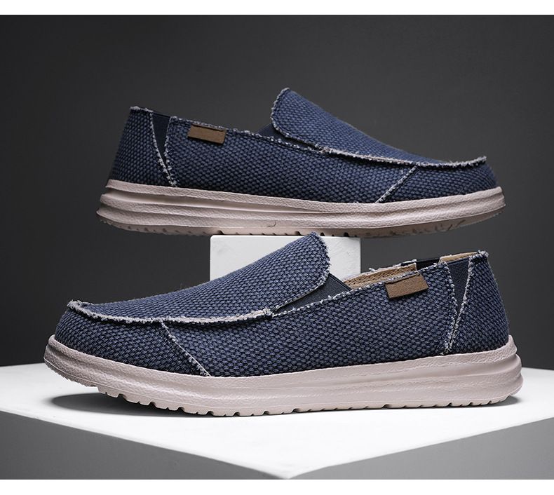 Big size super light casual cloth shoes men's new breathable slip-on lazy loafers_voghion.com