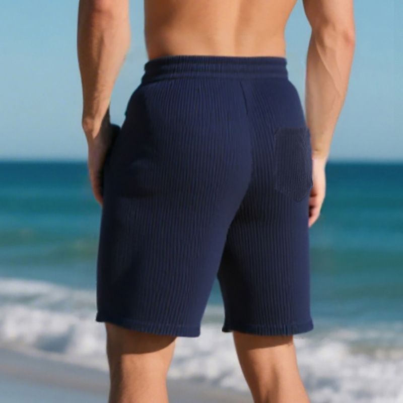 Vêtements pour hommes, short d'été léger et luxueux en jacquard double ligne, style décontracté, sport, ample, tendance, pour la plage_voghion.com