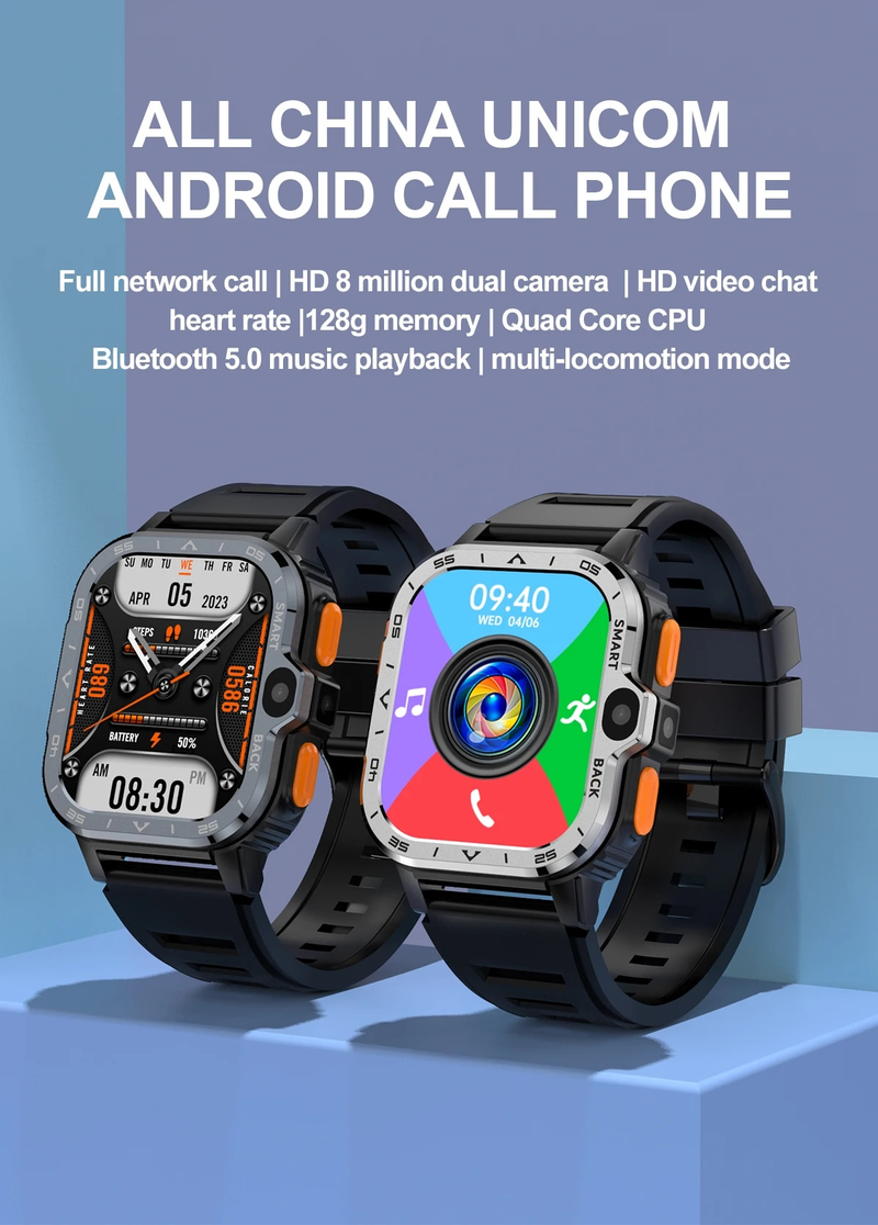 Valdus PGD Android Smart Watch Herren GPS 16G/64G ROM-Speicher HD Dual-Kamera NFC 2G 4G SIM-Karte WIFI Kabelloses schnelles Internet_voghion.com
