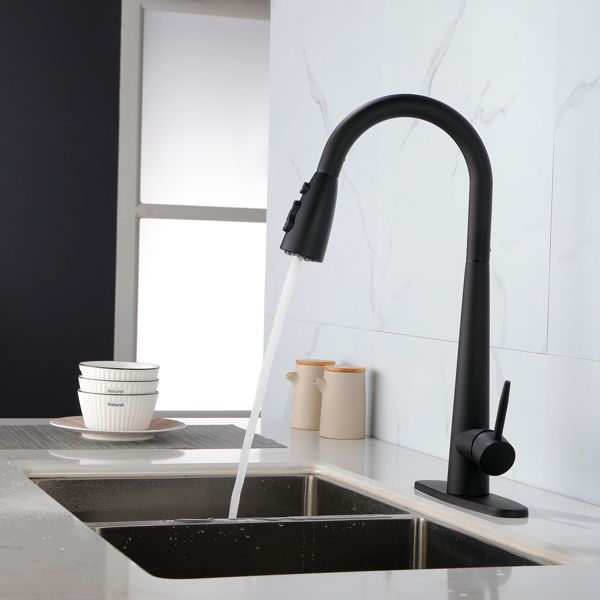 Kitchen Faucets with Pull Down Sprayer; Kitchen Sink Faucet with Pull Out Sprayer; Fingerprint Resistant; Single Hole Deck Mount; Single Handle Copper_voghion.com