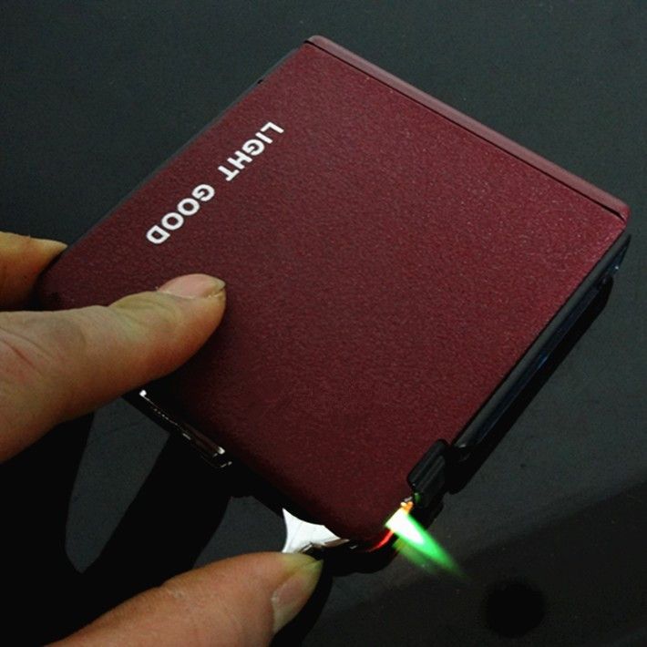 Longguang 20-Pack Automatic Creative Windproof Lighter Three-Color Matte Premium Gift Cigarette Case_voghion.com