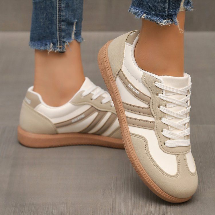 Cross-Border Women's Plus Size German Training Sneakers 2025 New European And American Retro Color Block Flat Single_voghion.com