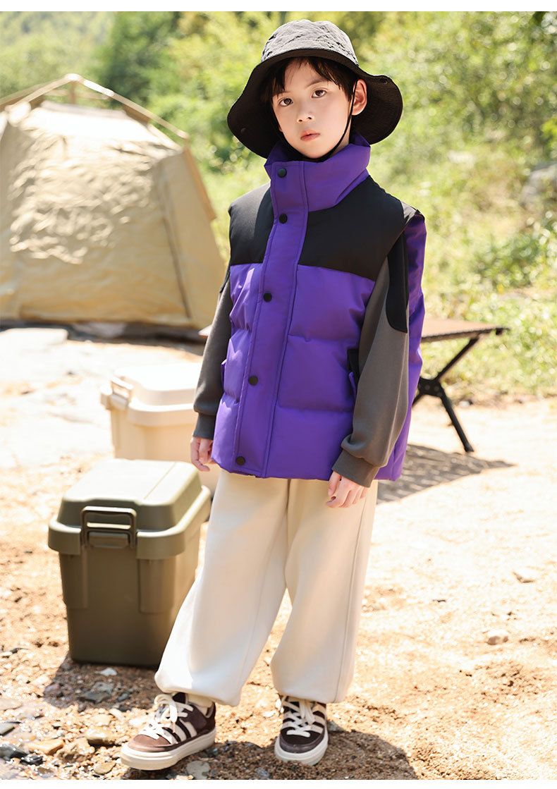 Pufferweste für Kinder für Jungen und Mädchen – warme, ärmellose Winterjacke mit Entendaunenfüllung, leicht und stylisch, Unisex-Jugendmantel_voghion.com