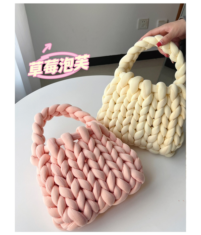 Borsa tessuta a mano fai-da-te in lana islandese super spessa, piccola borsa quadrata fatta a mano con ghiaccio freddo fatto in casa per la fidanzata_voghion.com