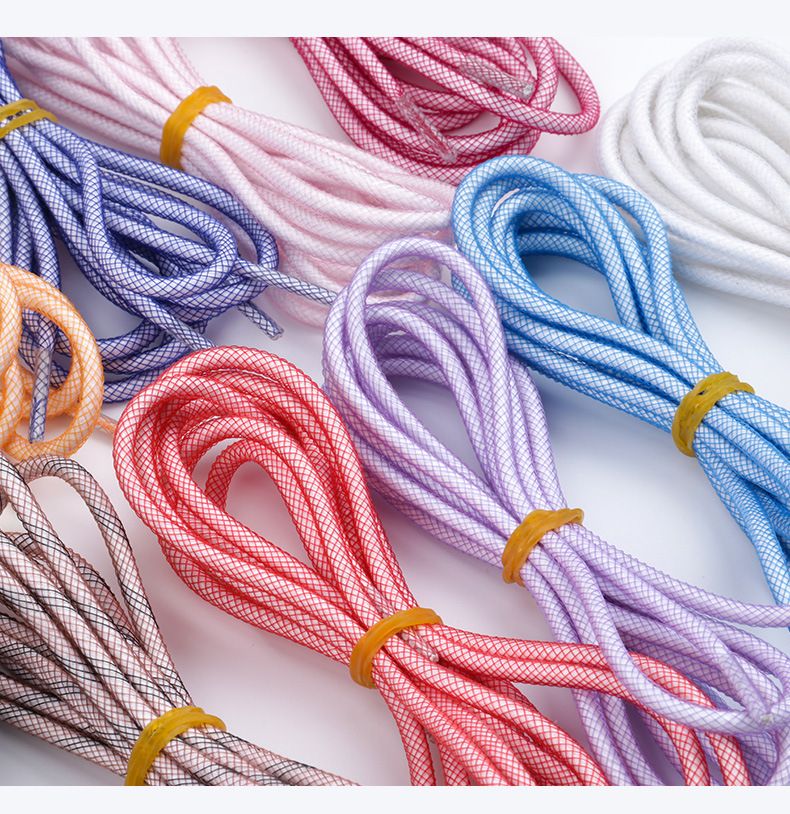 Candy color mesh shoelaces new round multi color sports shoes crystal shoelaces_voghion.com