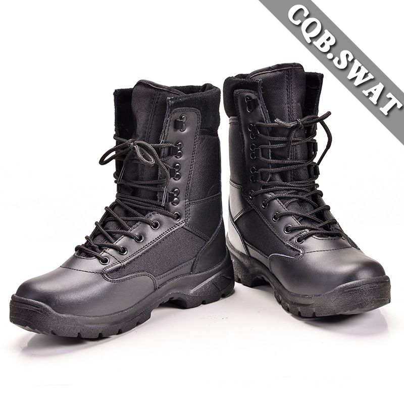 Botas de combate pretas Tianya, resistentes ao desgaste, antiderrapantes e leves, calçados de treinamento de cano alto_voghion.com
