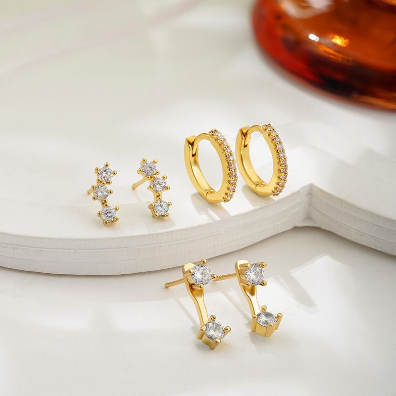 Damen-Schmuckset, modisch, Herbst und Winter, geometrischer Diamant, Nischen-Stil, lange Ohrringe, einfaches All-Match-Ohrclip-Ohrring-Set_voghion.com
