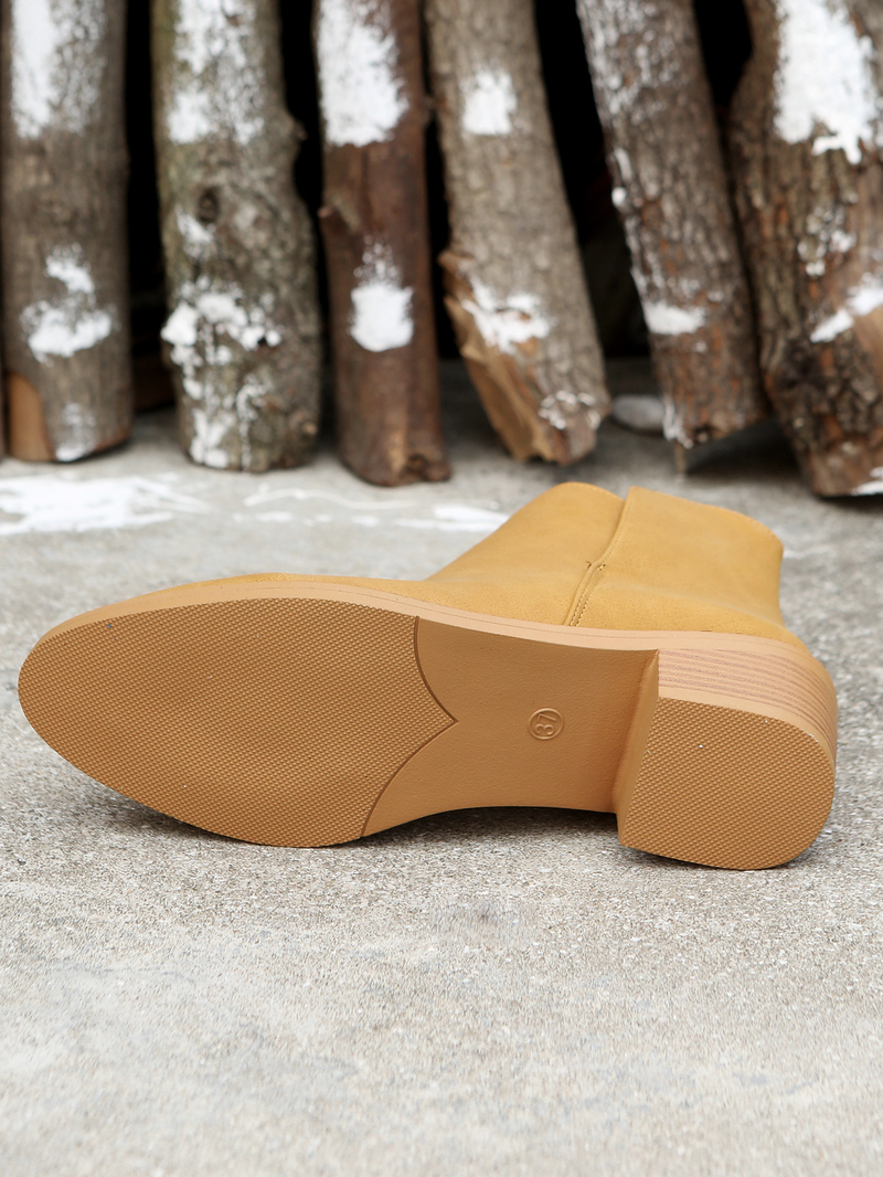 Women's shoes autumn and winter new large size suede Martin boots women's thick heel solid color women's short boots in stock one drop_voghion.com