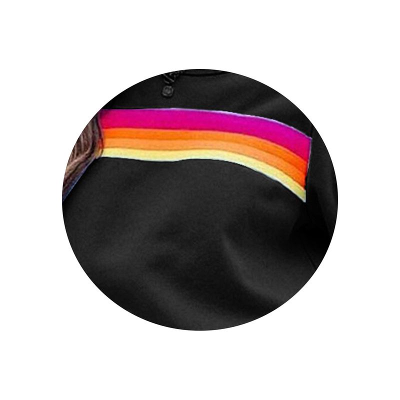 Felpa arcobaleno spessa e foderata in pile da donna, invernale, due pezzi, a maniche lunghe e gambe lunghe_voghion.com