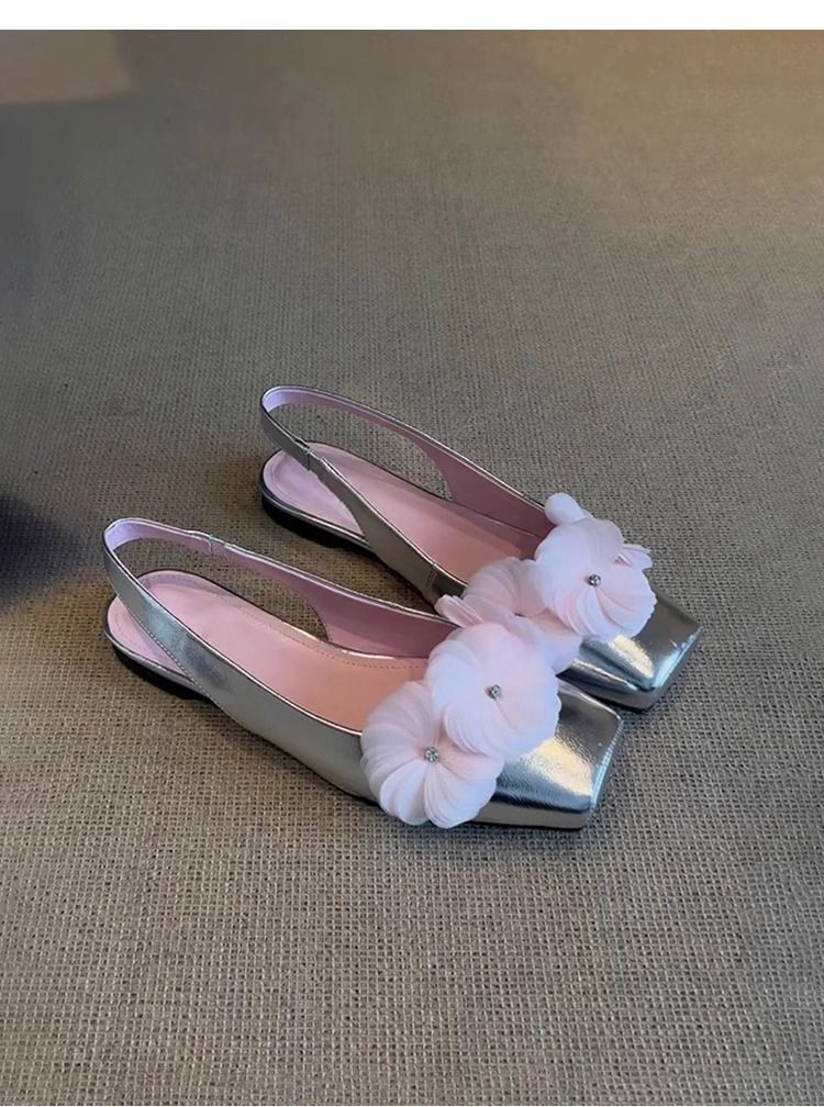 Oberbekleidung im Feenstil in Schaffell-Version, geschlossene Zehenschuhe für Damen, schöne flache Schuhe, sanfte Blumen-Sandalen zum Hineinschlüpfen_voghion.com