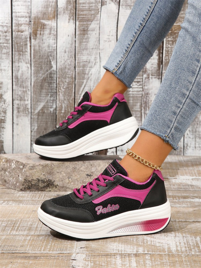 Chaussures transfrontalières pour femmes, commerce extérieur, printemps 2024, chaussures de sport à semelles épaisses, chaussures à bascule, chaussures de fitness, chaussures à plateforme_voghion.com