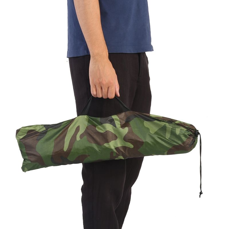 Tienda de campaña impermeable para una persona con protección UV y camuflaje para exteriores, ideal para acampar y hacer senderismo._voghion.com
