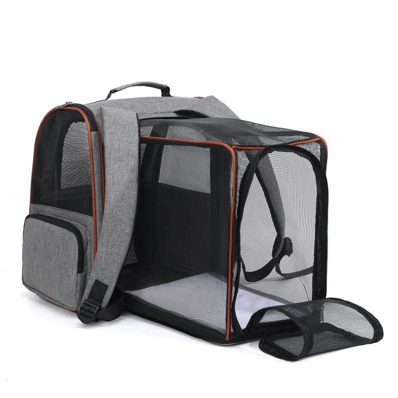 Cross-Border Large Capacity Portable Backpack Expandable Pet Foldable Breathable Cat Travel Bag_voghion.com