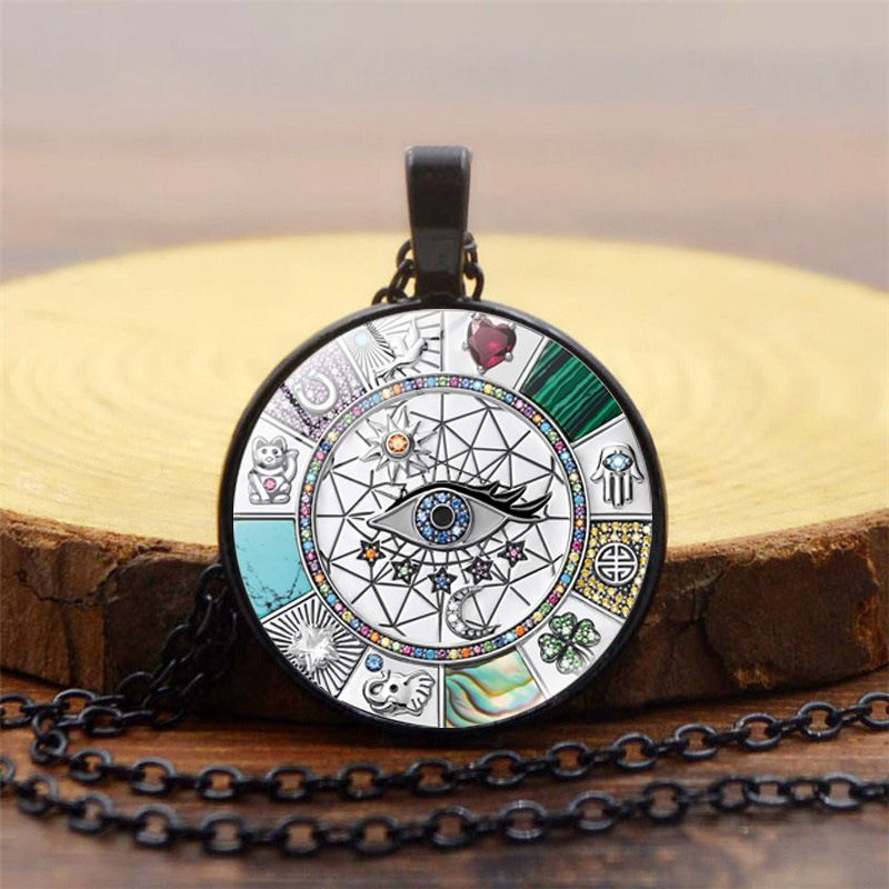 Amuleto magico simbolo fortunato collana con ciondolo malocchio collana da donna gioielli catena maglione_voghion.com