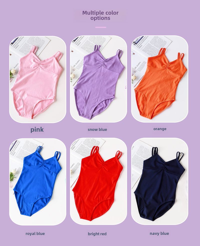 En stock, ropa de baile, ropa de práctica con eslinga, mono nuevo de verano, ropa de clasificación de baile para niños_voghion.com