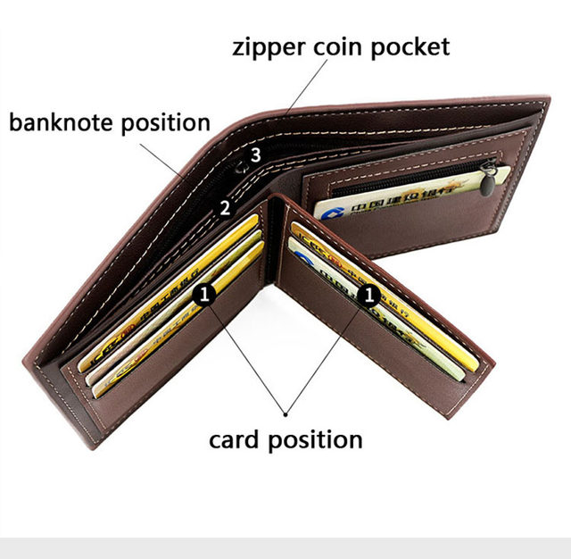 Kurze Männer Brieftaschen Zipper Münzfach Dünne Karte Halter Luxus Männlichen Geldbörsen Hohe Qualität PU Leder männer Brieftasche Geld clips_voghion.com