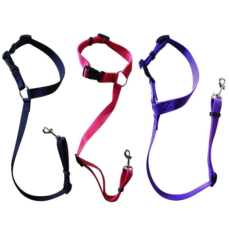 Arnês de segurança para animais de estimação, anel redondo, cinto de carro para cães, assento traseiro, guia, corda de tração_voghion.com