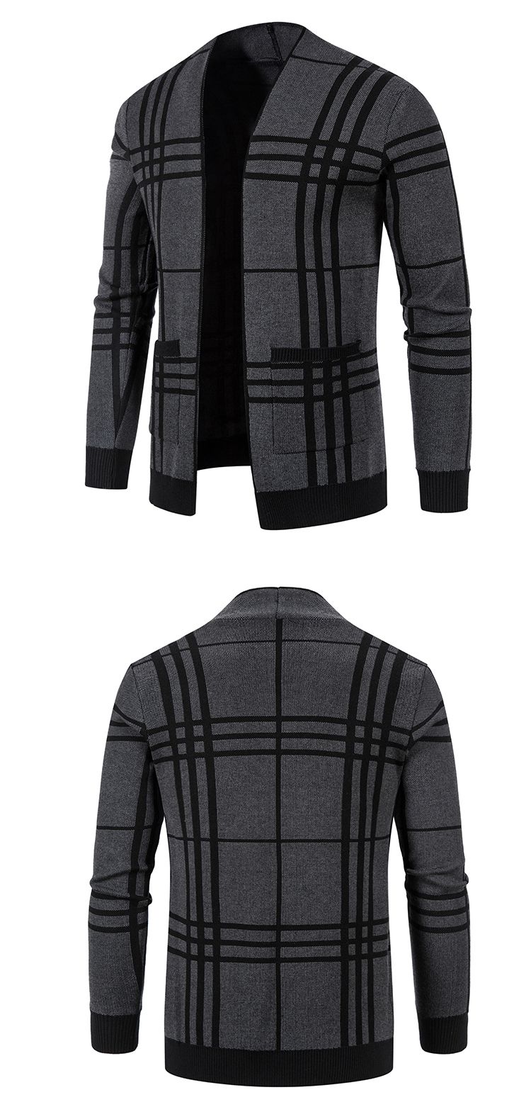 Herren neuer Herbst-Cardigan, gestreift, lockerer Pullover_voghion.com
