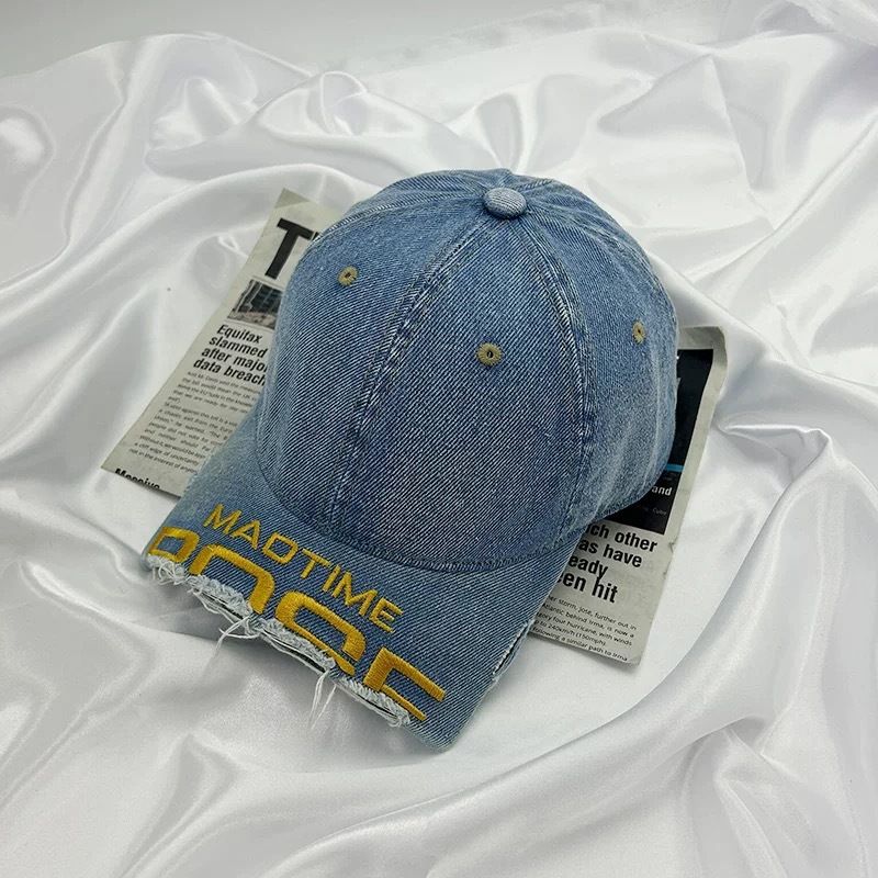Men's Hats New Broken Brim Embroidered Edge Baseball Cap For Women All Match Washed Old Duckbill Cap For Men_voghion.com