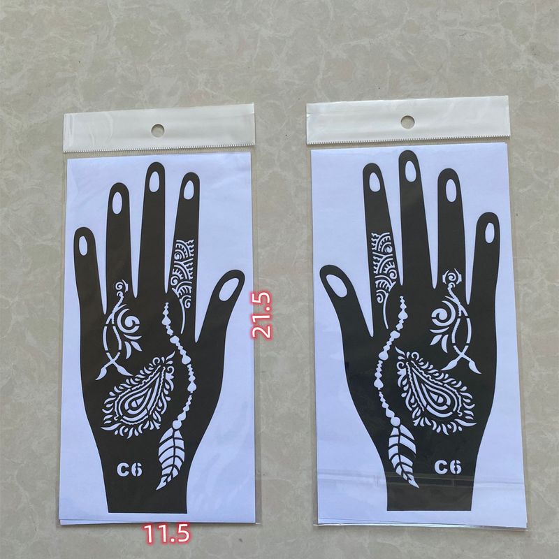 Tatuaggio all'henné con palma indiana nepalese, dipinto a spruzzo, grande stencil, originale, dipinto a mano, a forma di succo_voghion.com