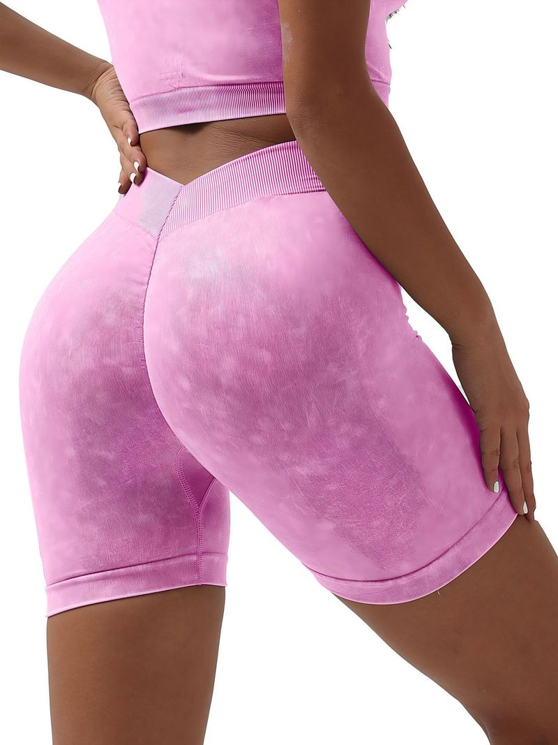 Vêtements pour femmes, nouveaux shorts de fitness taille haute délavés, respirants, pour le sport, le cyclisme, le yoga, trois-quarts_voghion.com