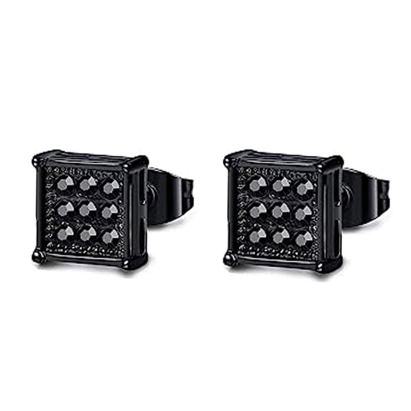 Orecchini a bottone quadrati semplici e creativi alla moda per uomo e donna, eleganti e di alta qualità, con strass da uomo._voghion.com