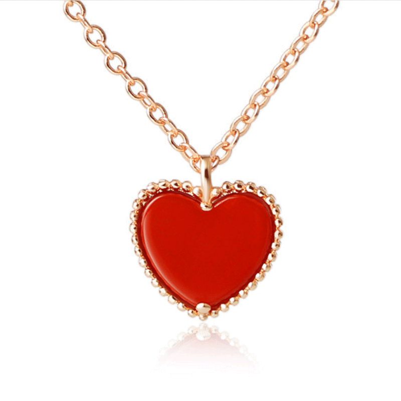 Heiße verkäufe 2024 Gold Schwarz Weiß Rot Herz Anhänger Halskette Kette Lange Boho Frauen Steampunk Erklärung Schmuck Großhandel Halsketten_voghion.com