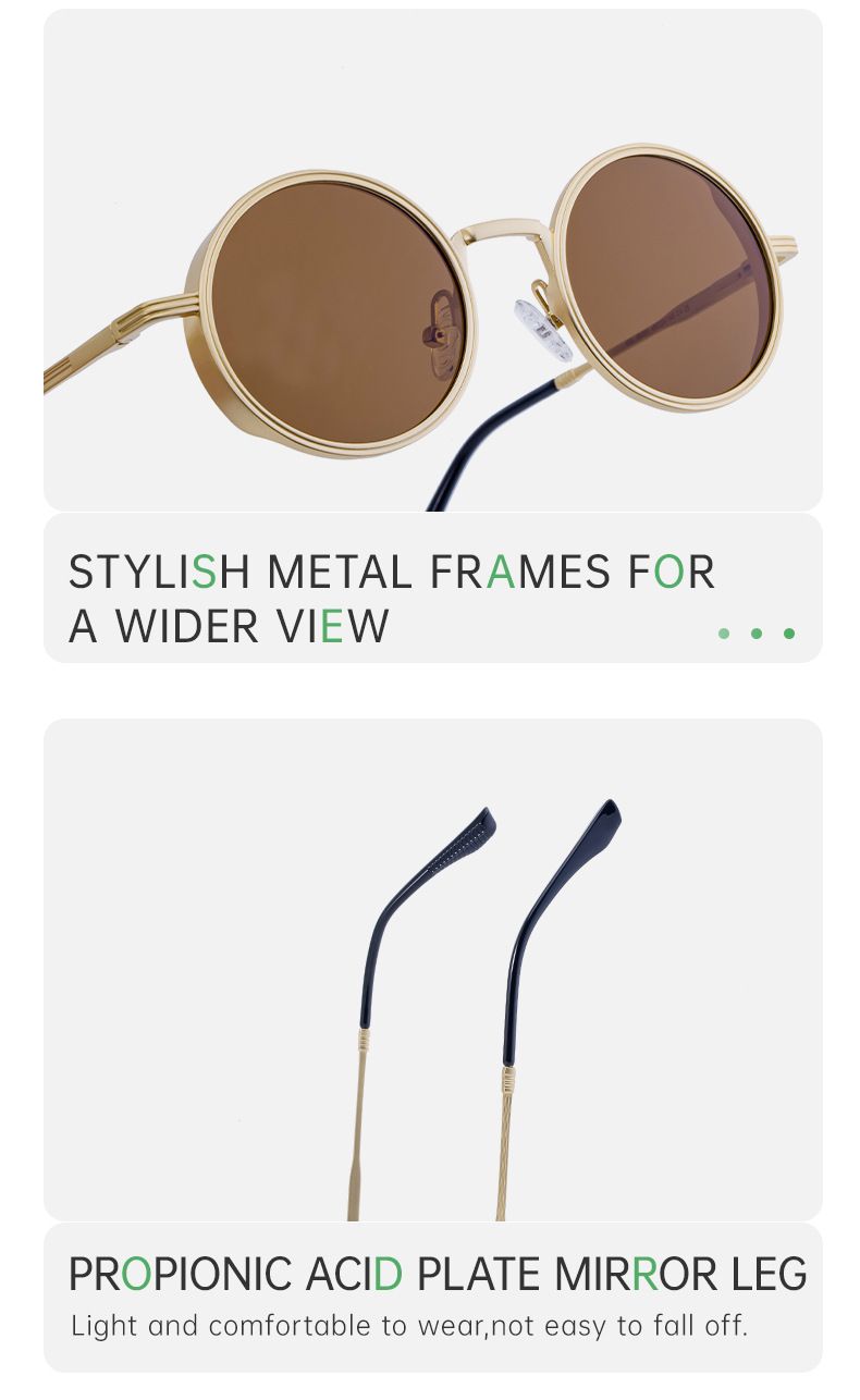 Neue Mode Runde Rahmen Sonnenbrillen Für Männer Retro High-End Sonnenbrillen Männer_voghion.com