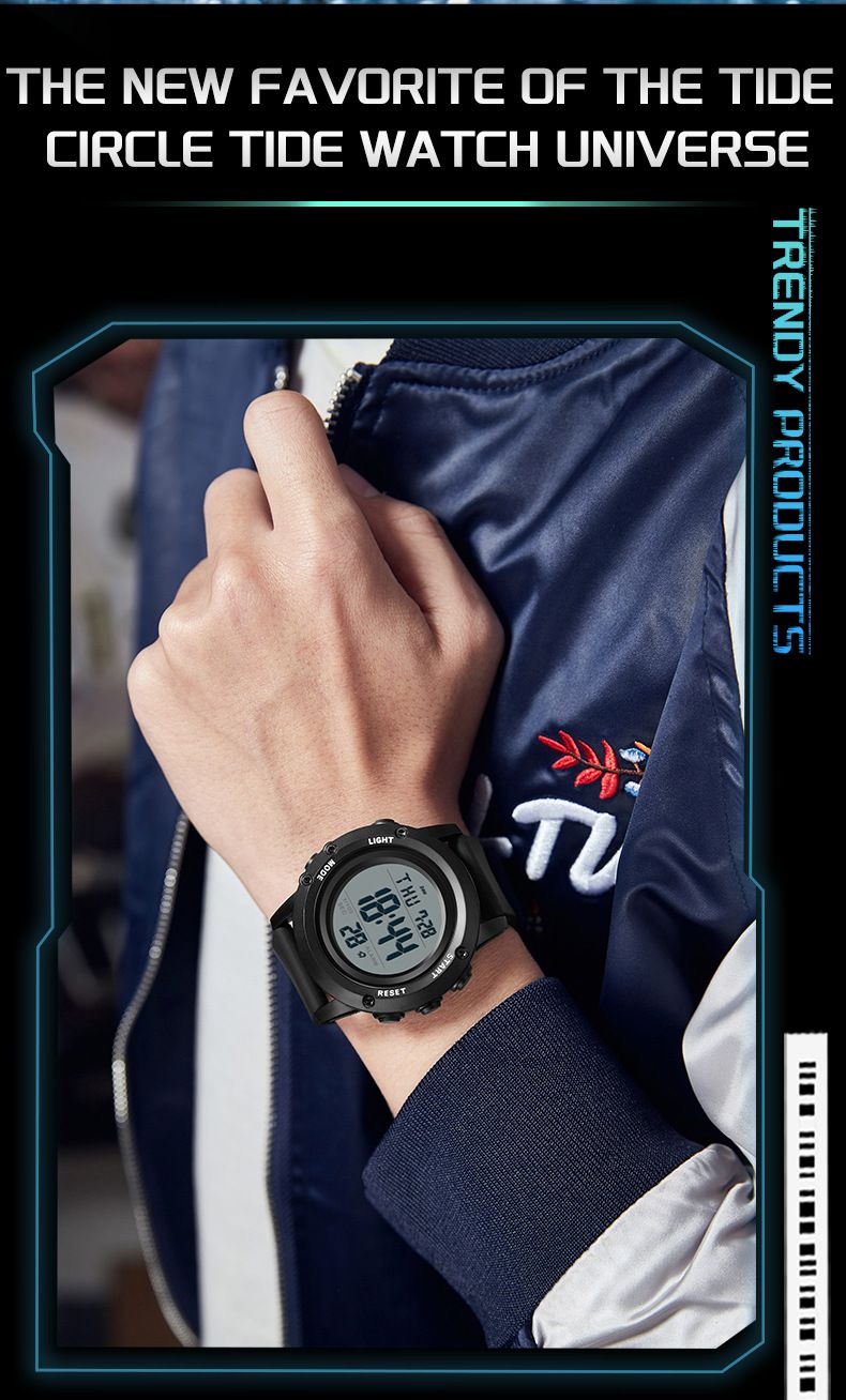 Orologio sportivo digitale con impermeabile fino a 50 m, sveglia multifunzione, cronometro, retroilluminazione a LED per uomini e donne, orologi elettronici per studenti multifunzione_voghion.com